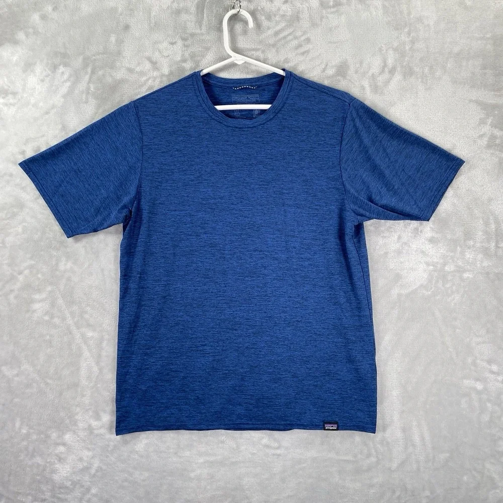 Patagonia T-Shirt Mens Small Capilene Cool Daily Performance Tee Athletic Blue